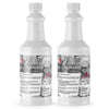 2-quart sodium hydroxide 50% ACS grade solution in white HDPE bottles with hazard warnings, caustic soda labeling, GHS pictograms.