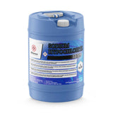 One 15-gallon HDPE pail of Alliance Chemical Sodium Hypochlorite 12.5% with a white cap and blue handle.