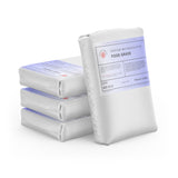 Four 50 lb bags of Alliance Chemical Sodium Metabisulfite Food Grade with white plastic packaging and product label.