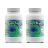 Two 5-lbs Alliance Chemical Sodium Thiosulfate bottles with white plastic screw cap and branded label.