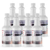 8x1-quart bottles of 37% Sulfuric Acid electrolyte/battery grade in white HDPE containers with safety labels and secure screw caps.