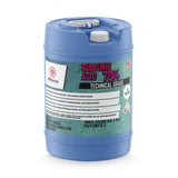 15-gallon HDPE carboy of 70% technical-grade sulfuric acid, hazmat symbols and Alliance Chemical branding