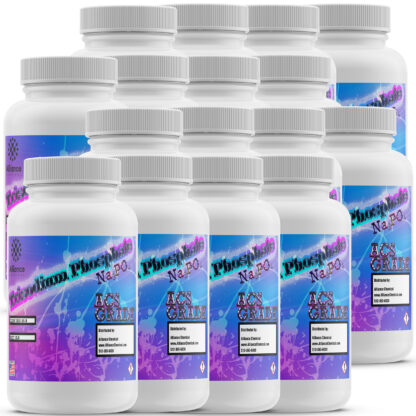 2-lb bottles of Trisodium Phosphate Dodecahydrate ACS Reagent Grade, 36-pack bundle, white HDPE containers with blue-purple gradient labels.