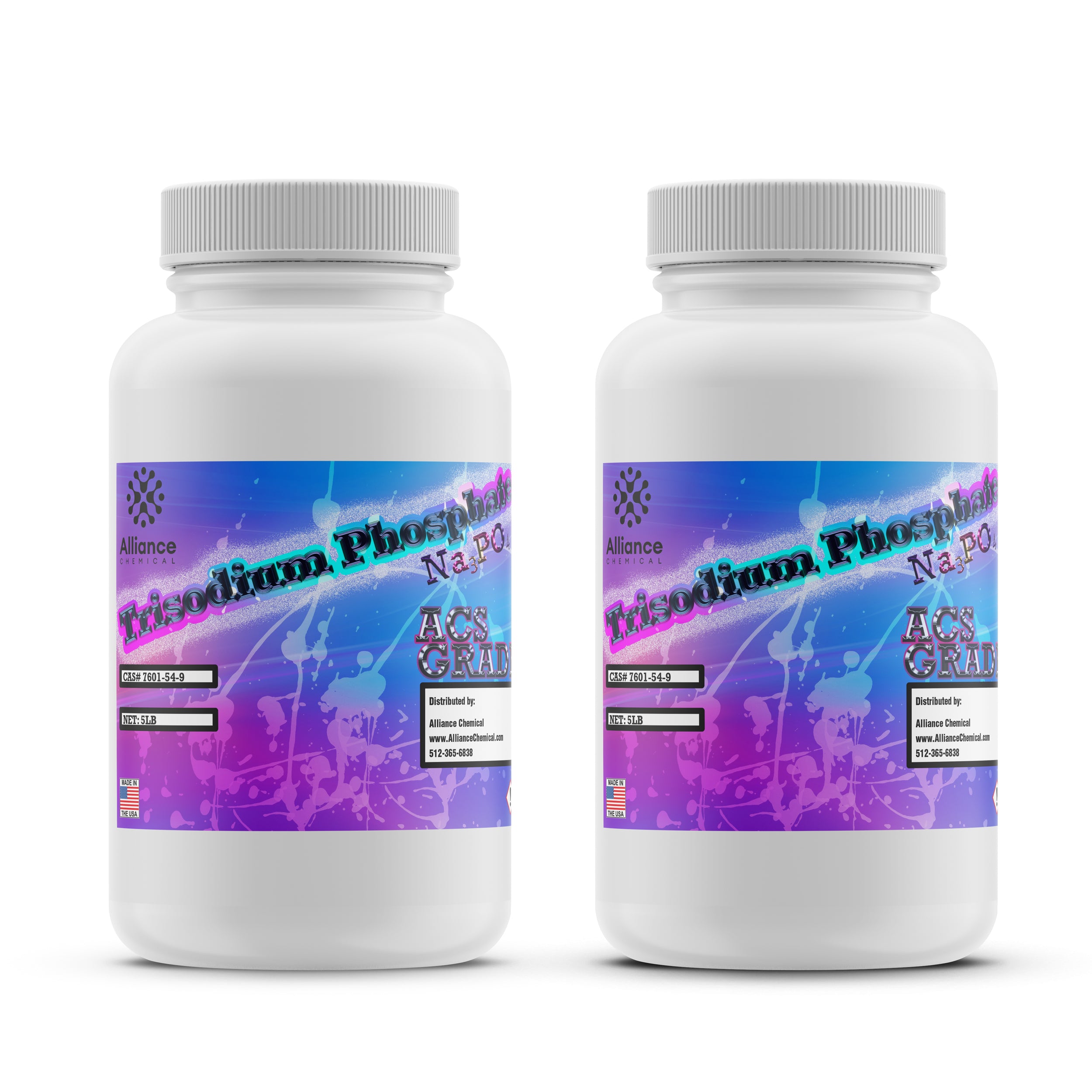 Alliance Chemical trisodium phosphate dodecahydrate ACS reagent grade in white 1-liter HDPE container with screw cap