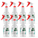 Eight 1-quart bottles of Alliance Chemical 75% Vinegar with labels and red and white trigger sprayers