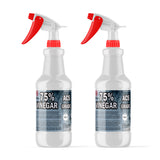 Two 1-quart bottles of Alliance Chemical 75% Vinegar ACS Grade with red spray nozzles and product labels