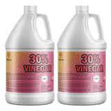 2-gallon industrial-strength 30% concentrated vinegar solution in HDPE jugs, hazard symbols, Alliance Chemical branding