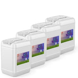 Four 5-gallon HDPE jugs of Alliance Chemical 50% Vinegar - Concentrated Industrial Strength with labels and handles.