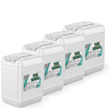 Four 5-gallon HDPE jugs of Alliance Chemical 75% Vinegar with white caps, handles, and product labels