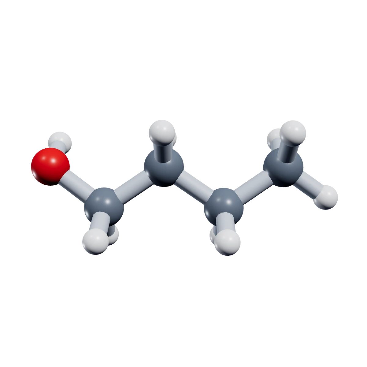3D model of a n-Butyl alcohol molecule