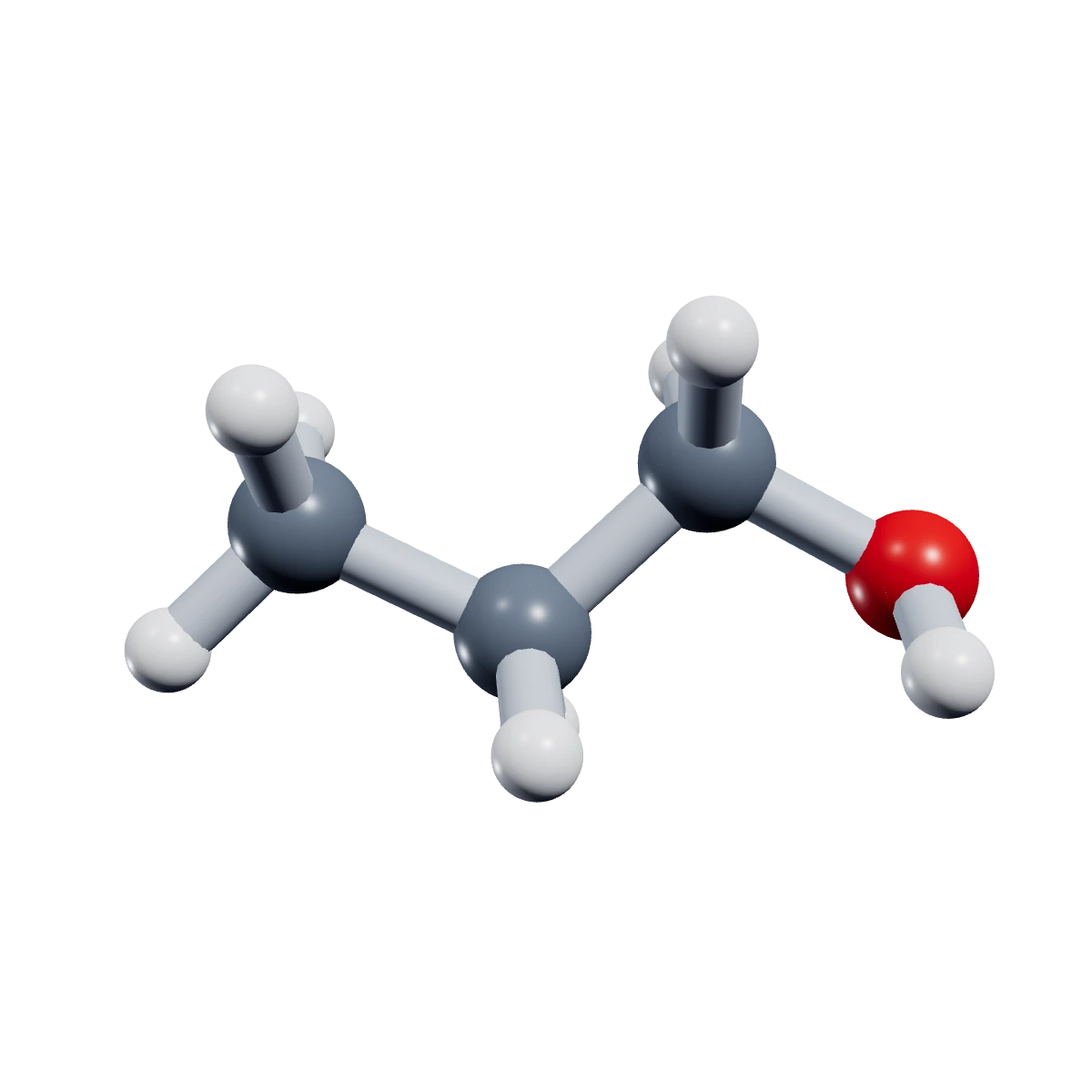 3D model of a n-Propyl alcohol molecule