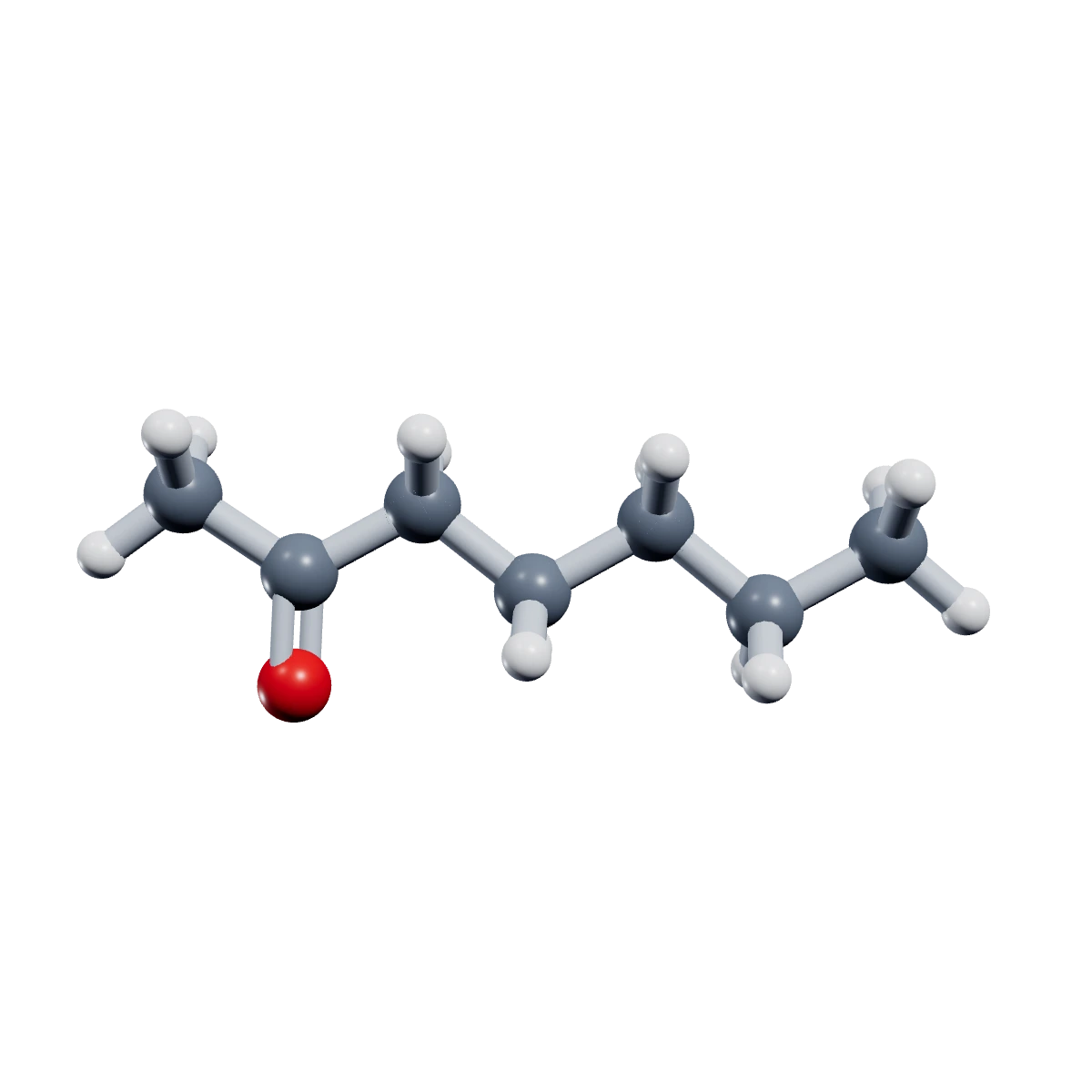 Ball-and-stick model of Methyl n-amyl ketone