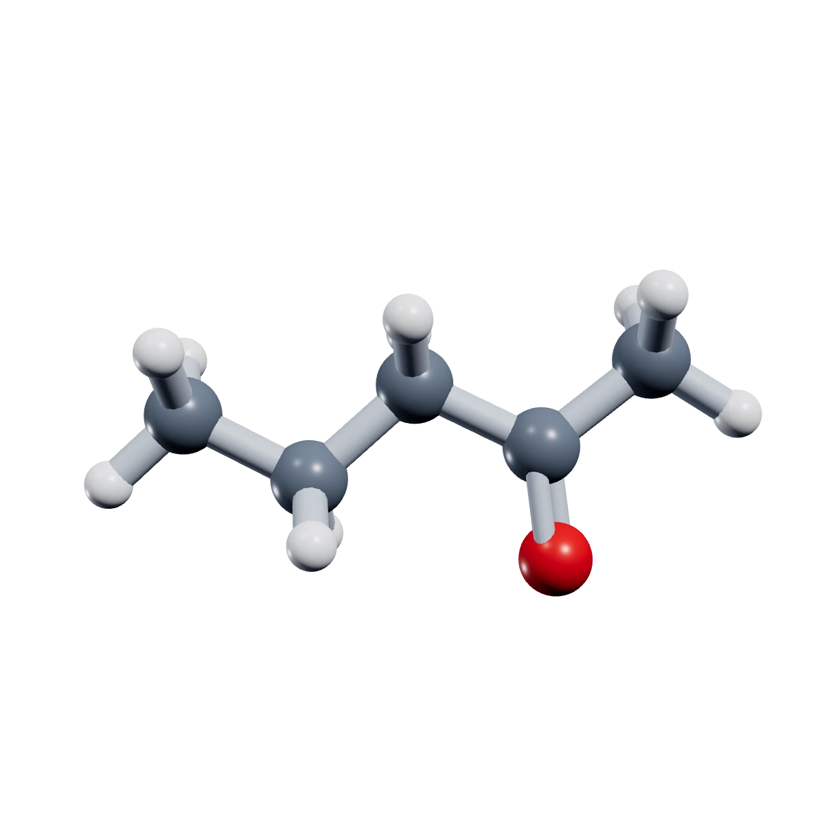 Ball-and-stick model of Methyl n-propyl ketone