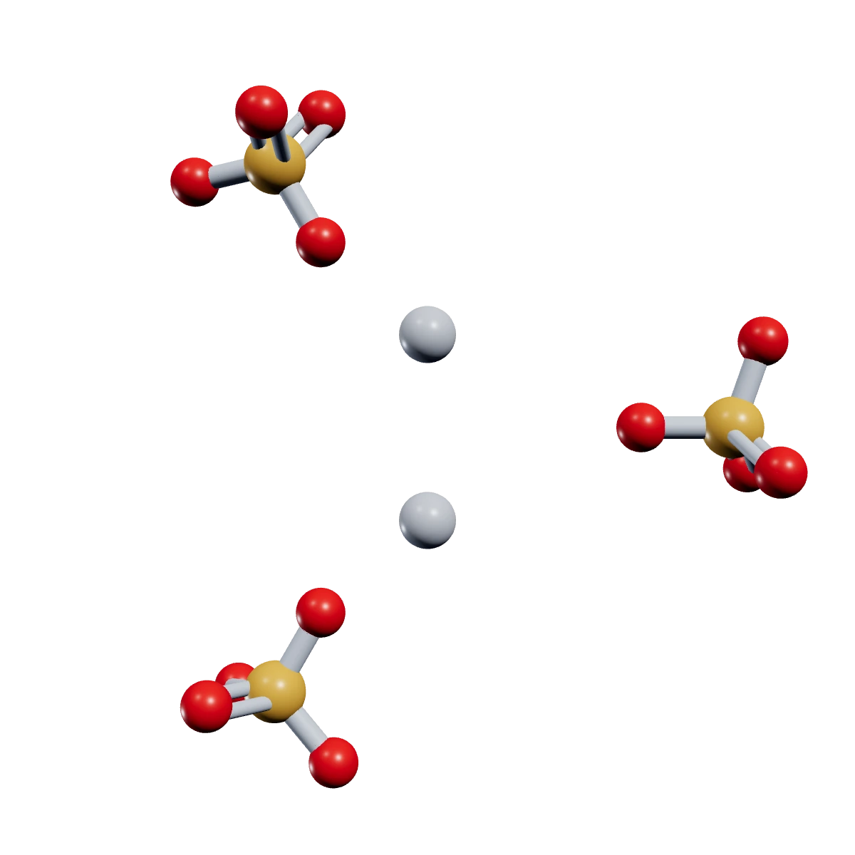 Ball-and-stick model of Aluminum sulfate