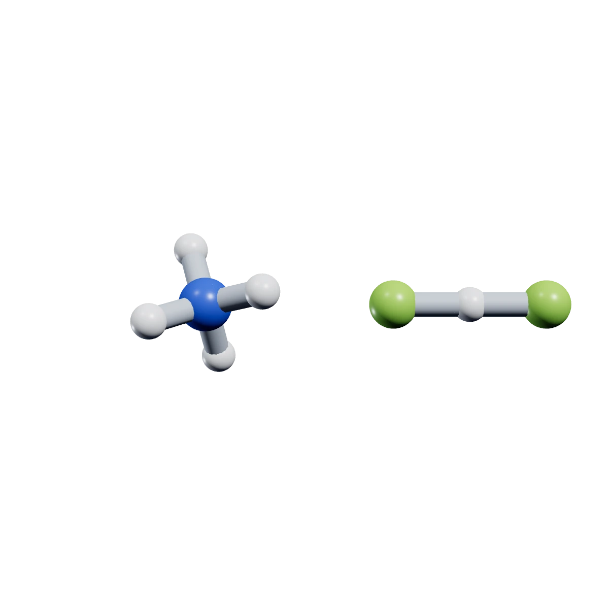 Ball-and-stick model of Ammonium bifluoride