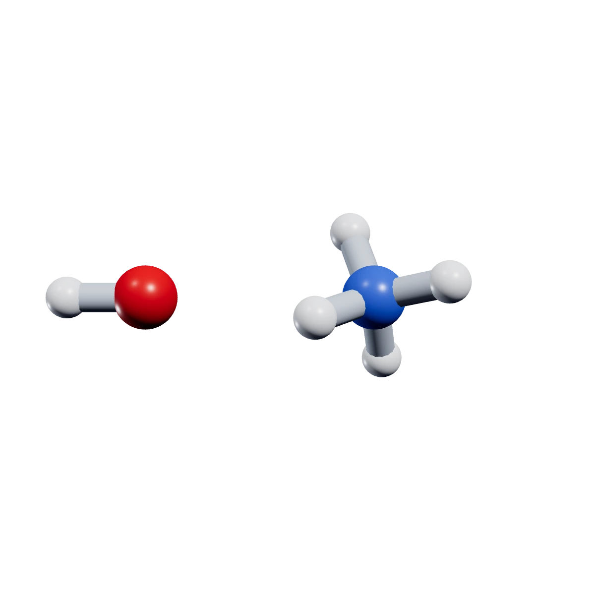 Ball-and-stick model of Ammonium hydroxide