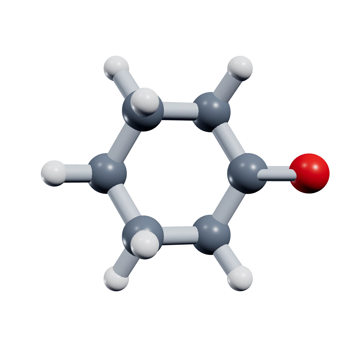3D model of a Cyclohexanone molecule