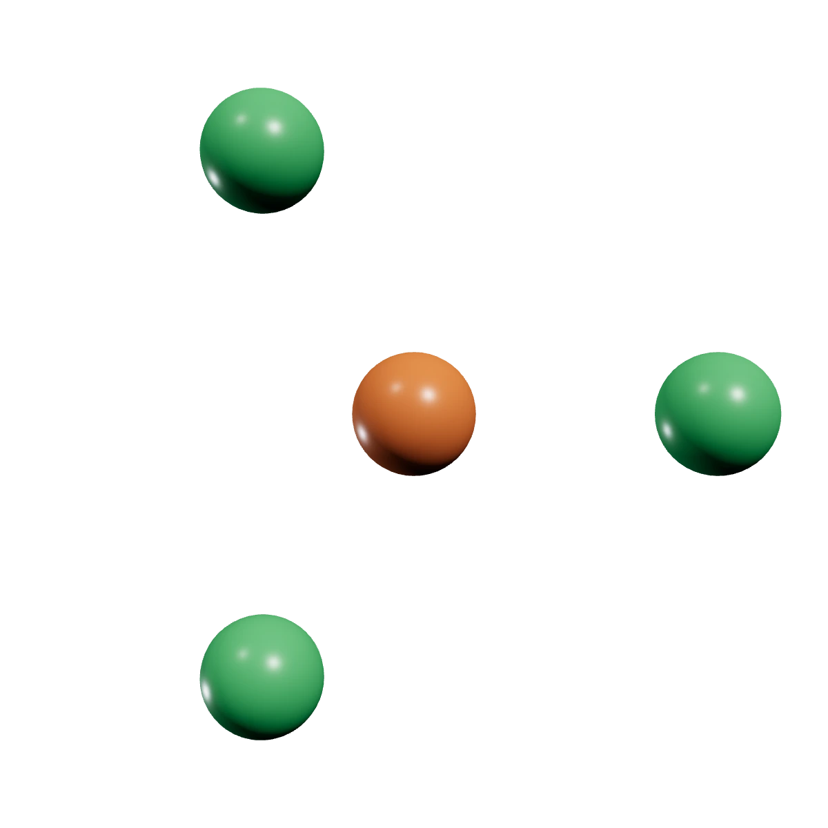 Ball-and-stick model of Ferric chloride