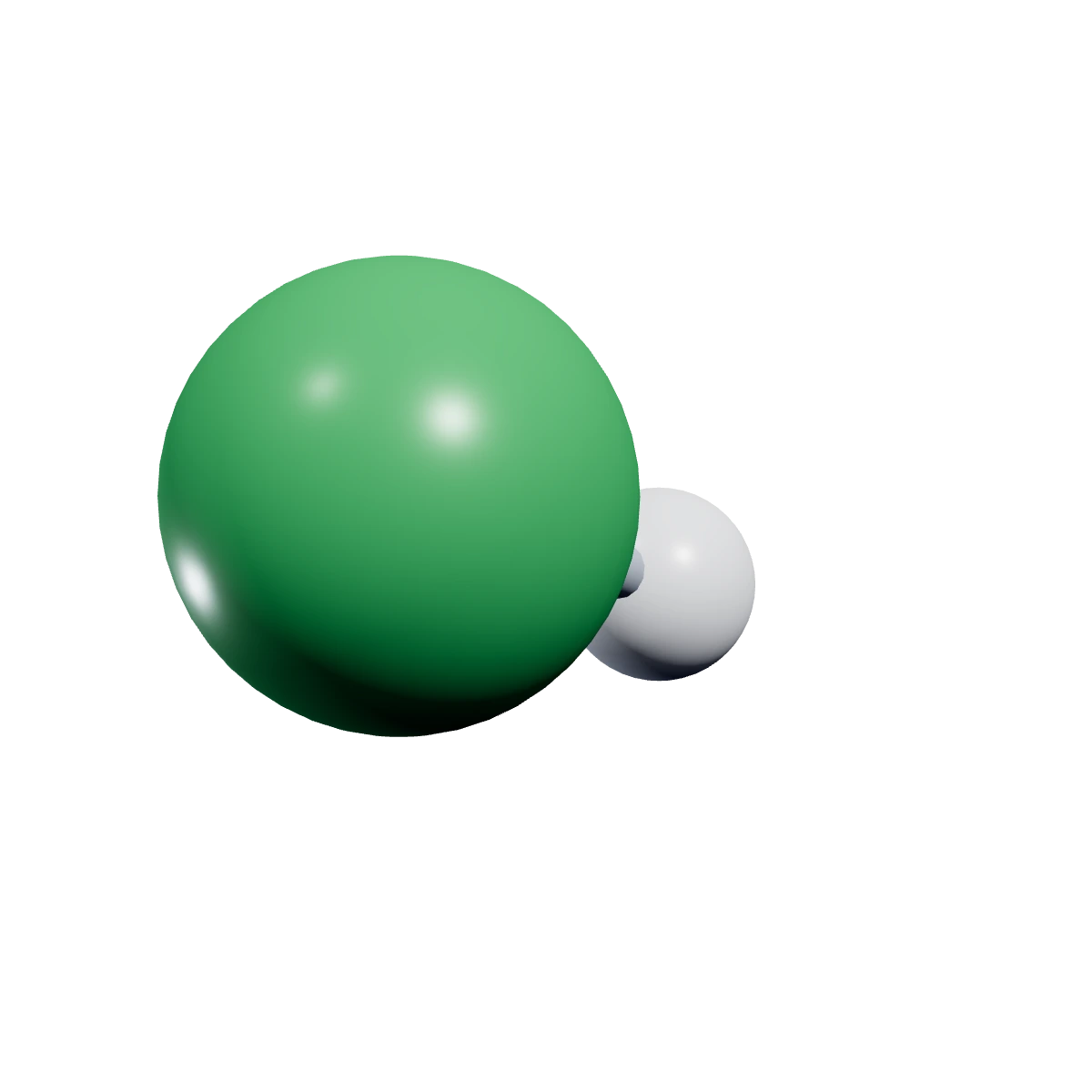 Ball-and-stick model of Hydrogen chloride