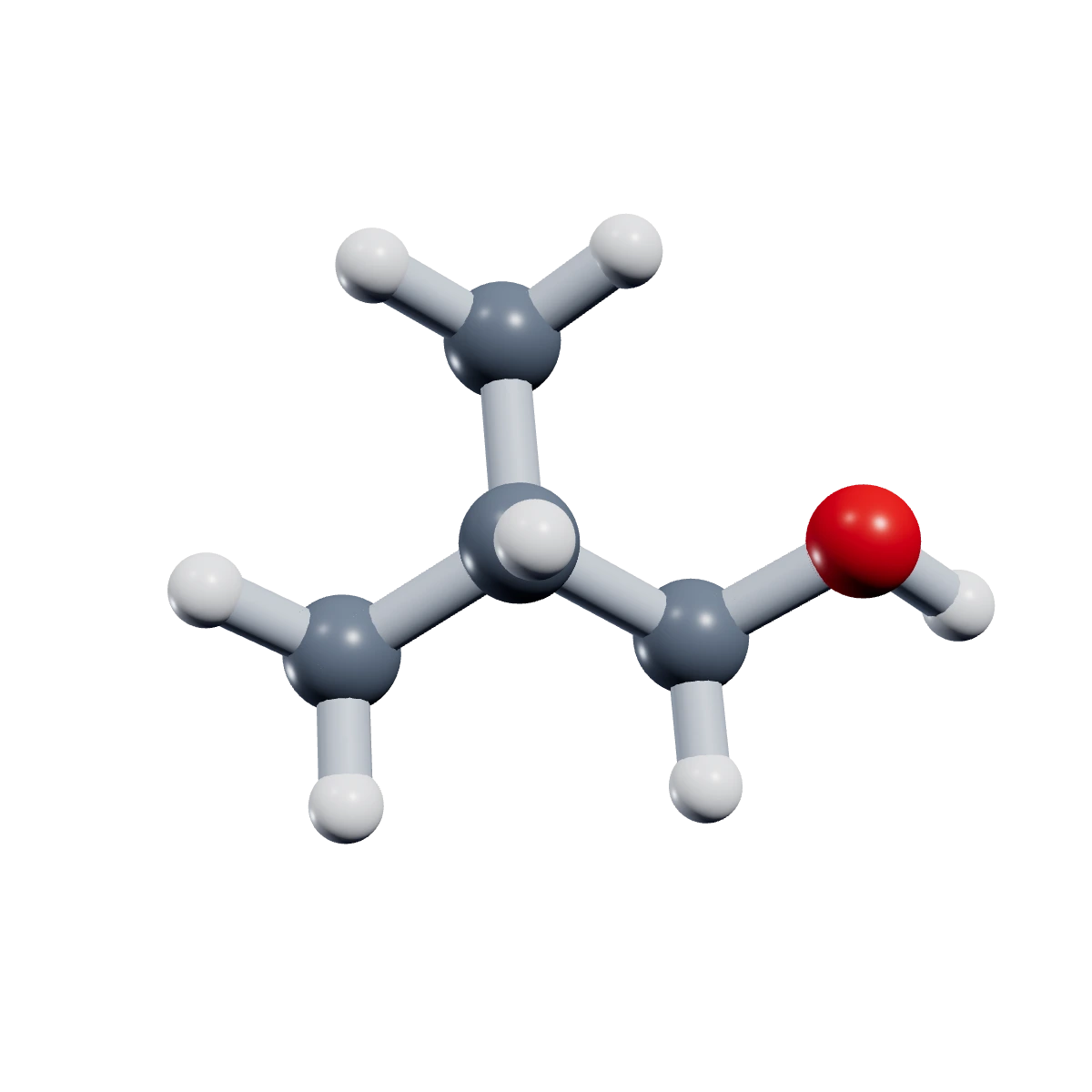 3D model of a Isobutyl alcohol molecule