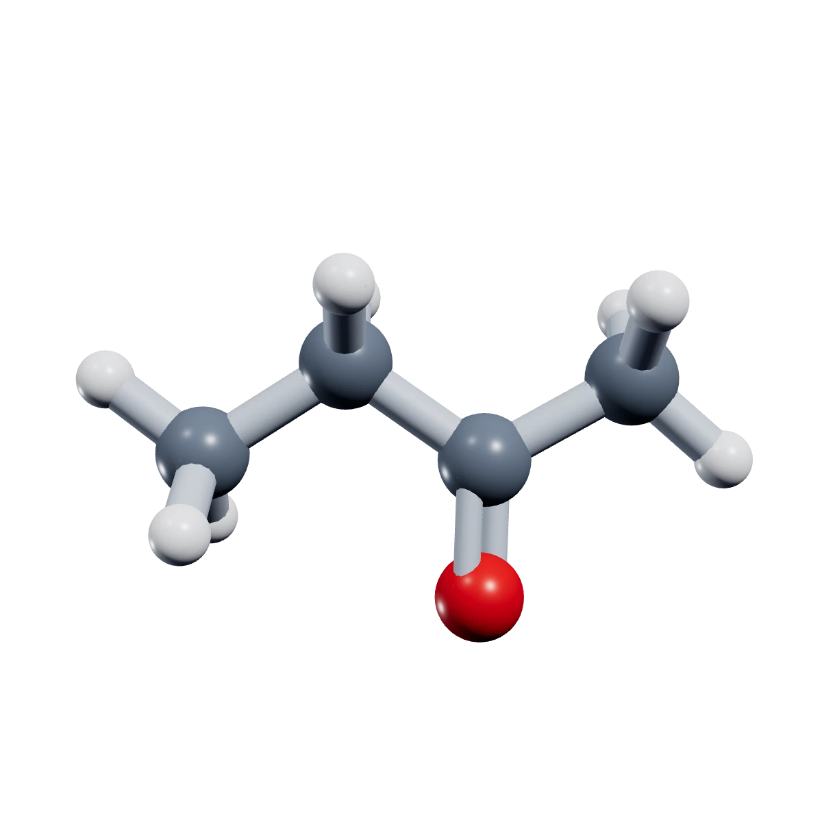 3D model of a Methyl ethyl ketone molecule