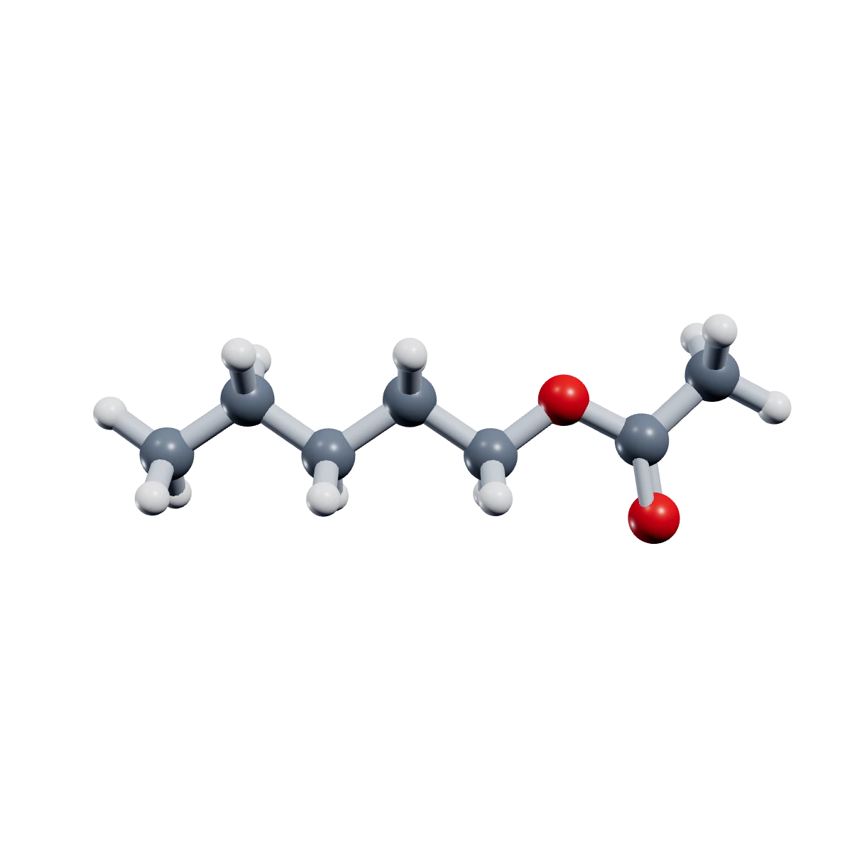 Ball-and-stick model of n-Amyl acetate