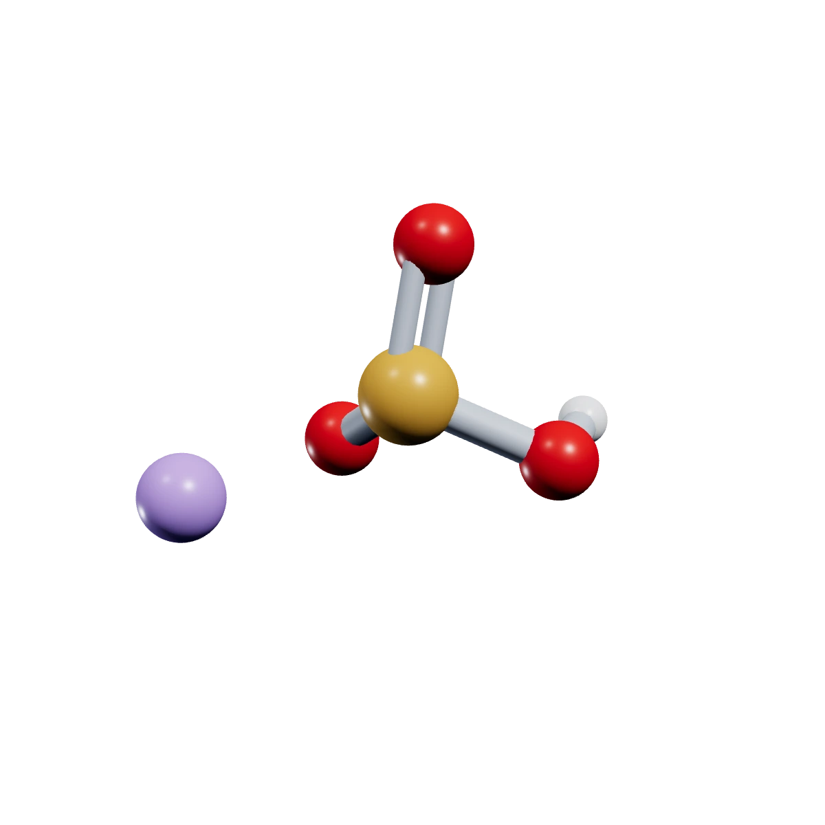 Ball-and-stick model of Sodium bisulfite