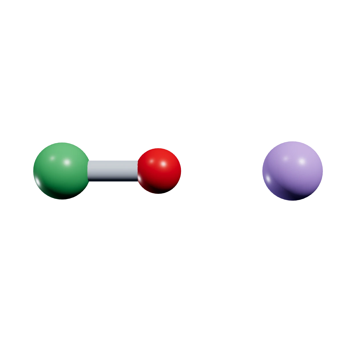 Ball-and-stick model of Sodium hypochlorite
