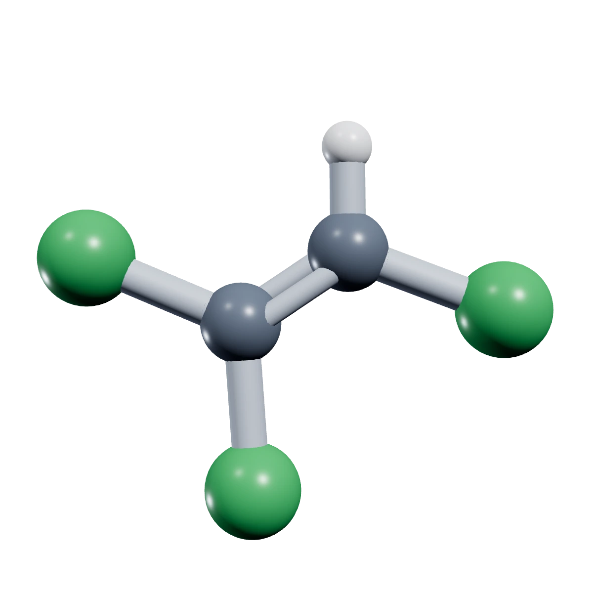 3D model of a Trichloroethylene molecule